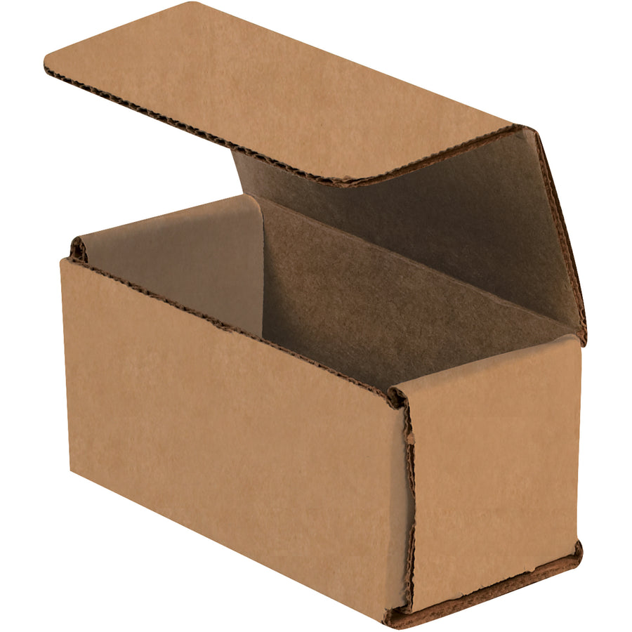 Lightweight ECT-32-B kraft corrugated mailers in 4x2x2" dimensions with double-wall crush-resistant design. One-piece folding mailer requires no tape, glue, or staples–assembly takes seconds. Ships flat to maximize storage efficiency. Bundle of 50 units.