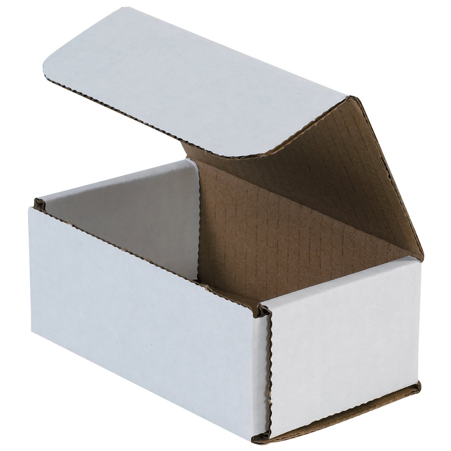 Industrial-grade 5x3x2 white corrugated mailers built from ECT-32-B material for maximum crush resistance and freight efficiency. One-piece fold-and-tuck design eliminates tape, glue, and assembly labor. Ship 50 mailers per bundle at the lowest cost per unit.