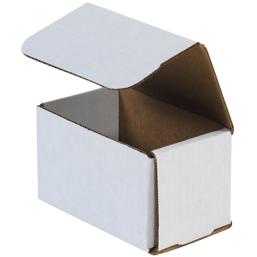 Ship small items with confidence using these 5x3x3 white corrugated mailers manufactured from ECT-32-B material. One-piece fold-and-tuck design requires no tape, glue, or staples–saving assembly time and labor costs. Bundle of 50 crush-resistant mailers delivers double-wall protection on front and sides for maximum freight durability.