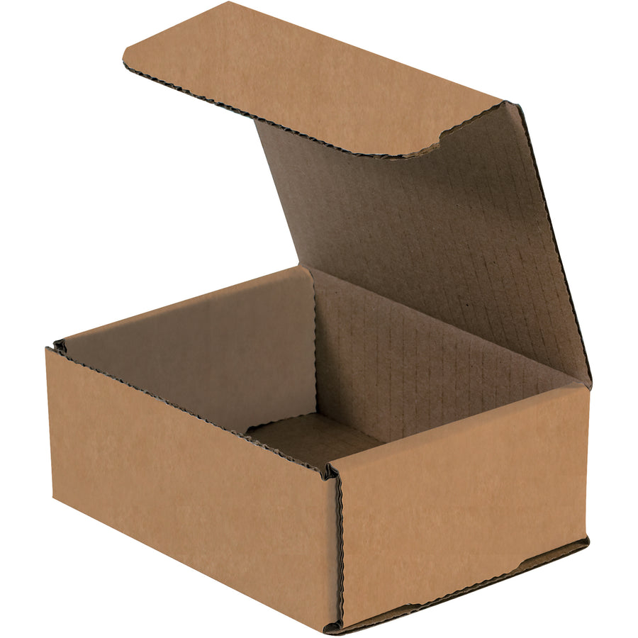 Lightweight ECT-32-B kraft corrugated mailers in a convenient 5x4x2" size, sold as a bundle of 50. One-piece fold design with double-wall protection on front and sides requires zero tape, glue, or staples–assemble in seconds and ship flat to maximize warehouse space.