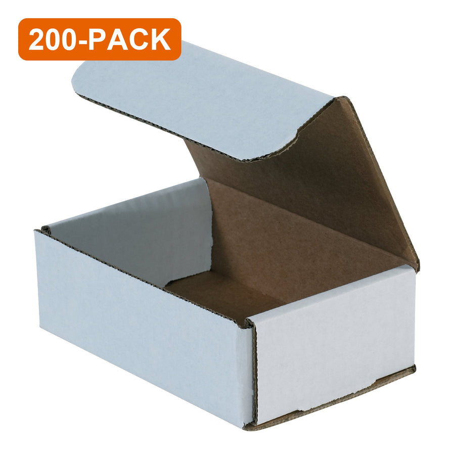 6x4x2 ECT-32 White Corrugated Mailers, 200-Pack (4 Bundles of 50)