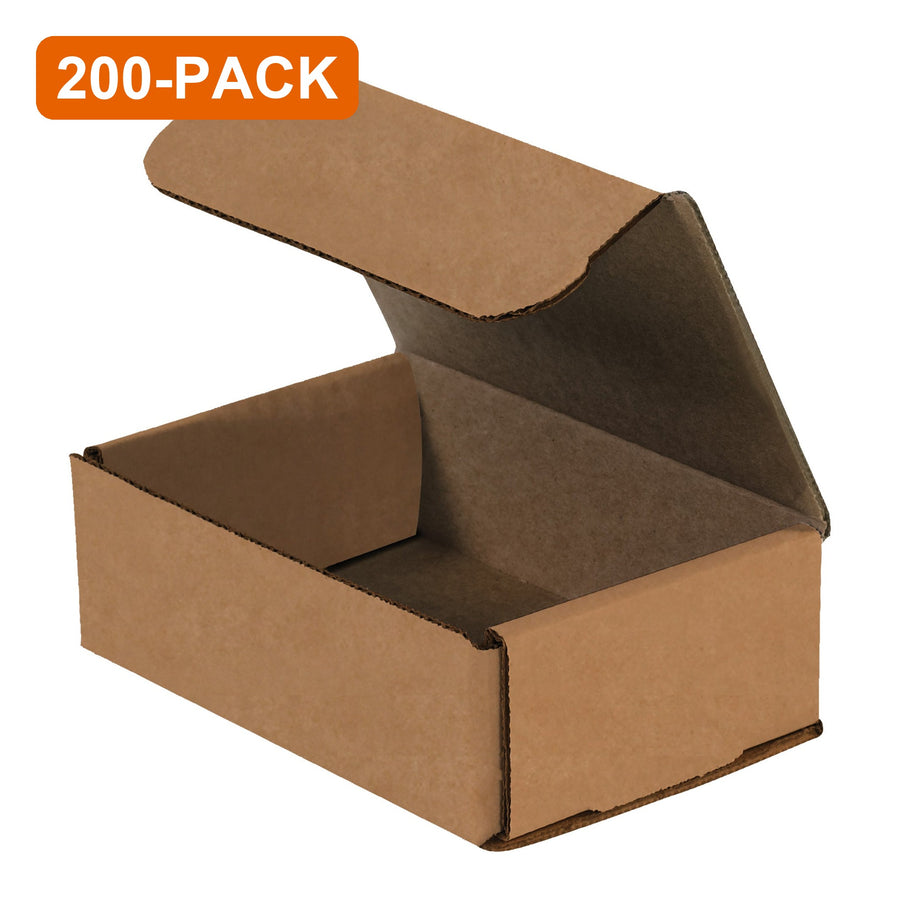 6x4x2 ECT-32-B Kraft Corrugated Mailers, 200-Pack (4 Bundles of 50)