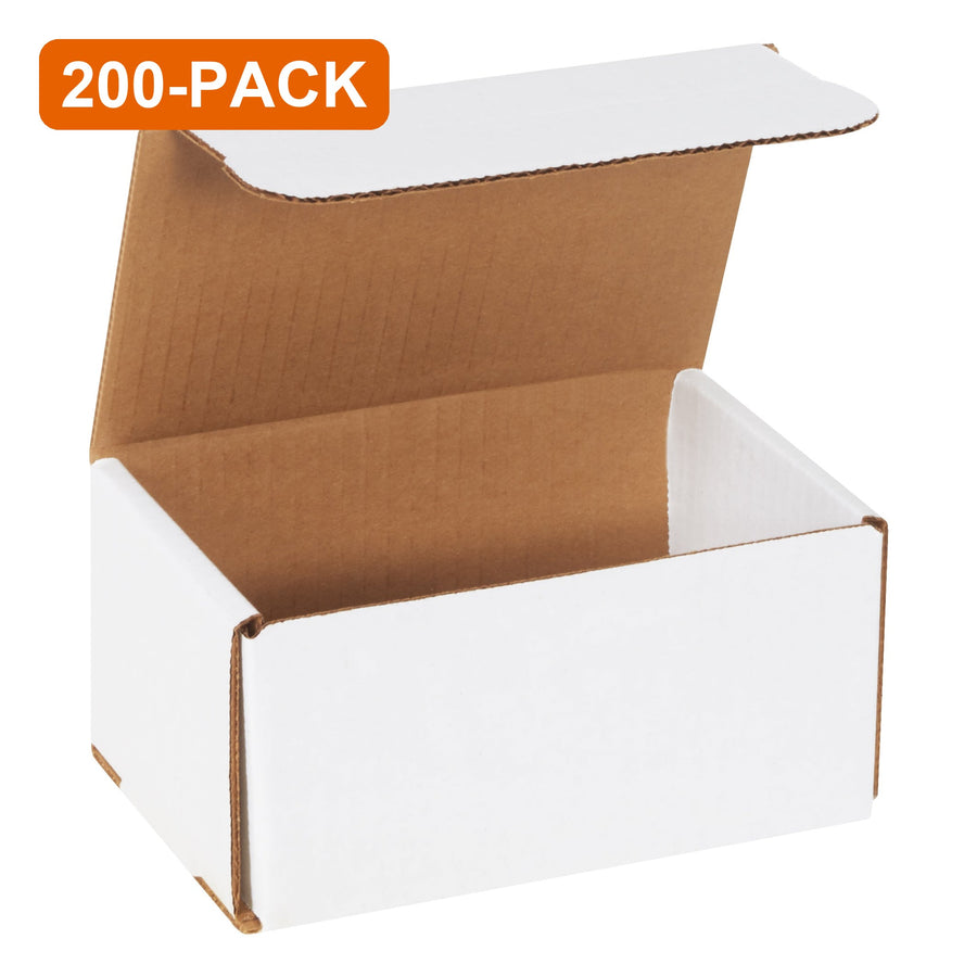 6x4x3 ECT-32-B White Corrugated Mailers, 200-Pack (4 Bundles of 50)