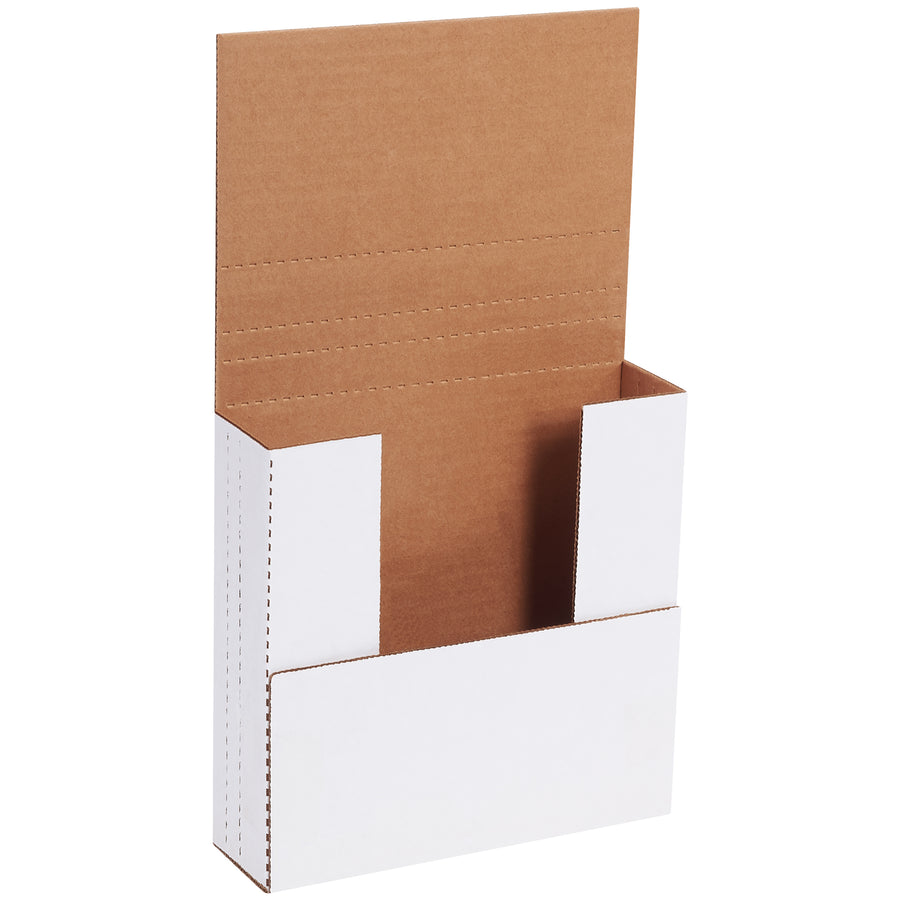 Ship flat materials with professional polish using these 7.5x7.5x2 white corrugated mailers. Multi-depth scored design lets you customize fold depth for any product size. ECT-32-B durability ensures crush-resistant protection–50 mailers per bundle.