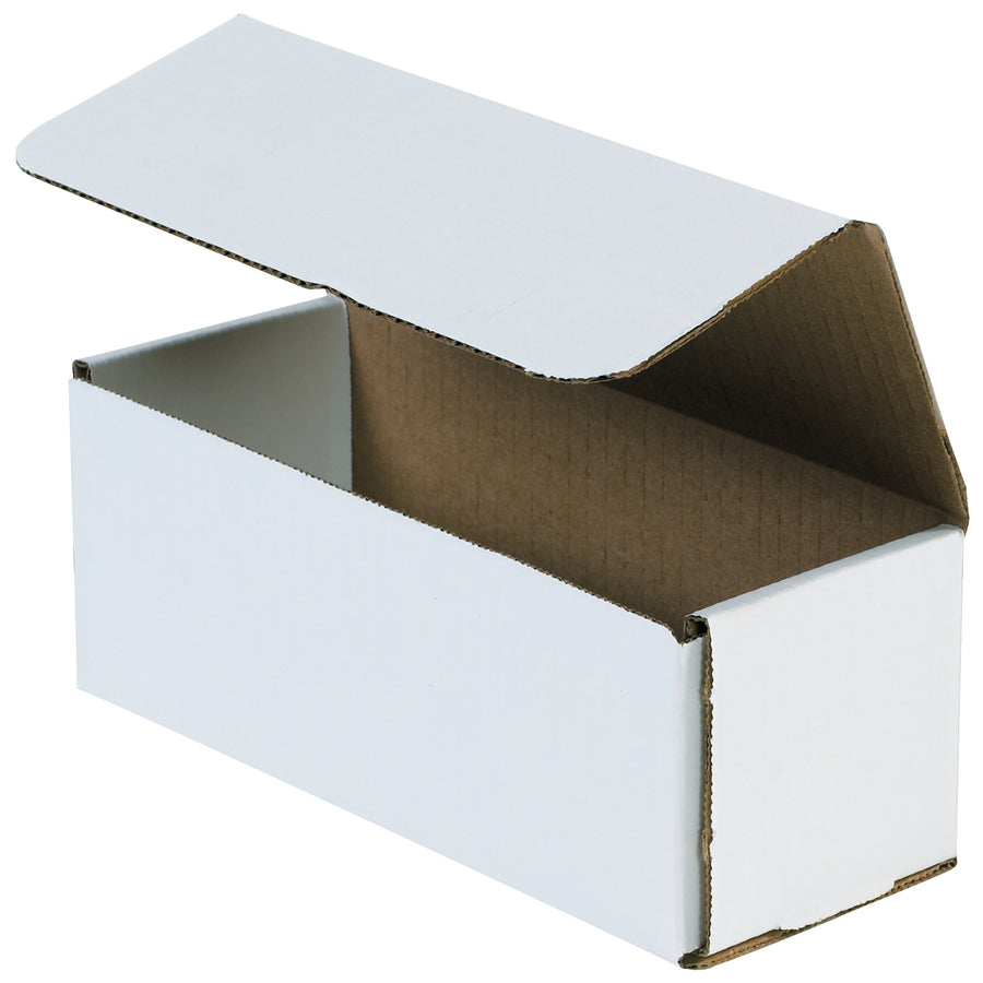 ECT-32-B white corrugated mailers deliver professional protection for small shipments without the cost. One-piece fold-and-tuck design eliminates assembly time and tape waste. 50-count bundle of 8x3x3 crush-resistant boxes perfect for e-commerce, fulfillment centers, and high-volume warehouses.