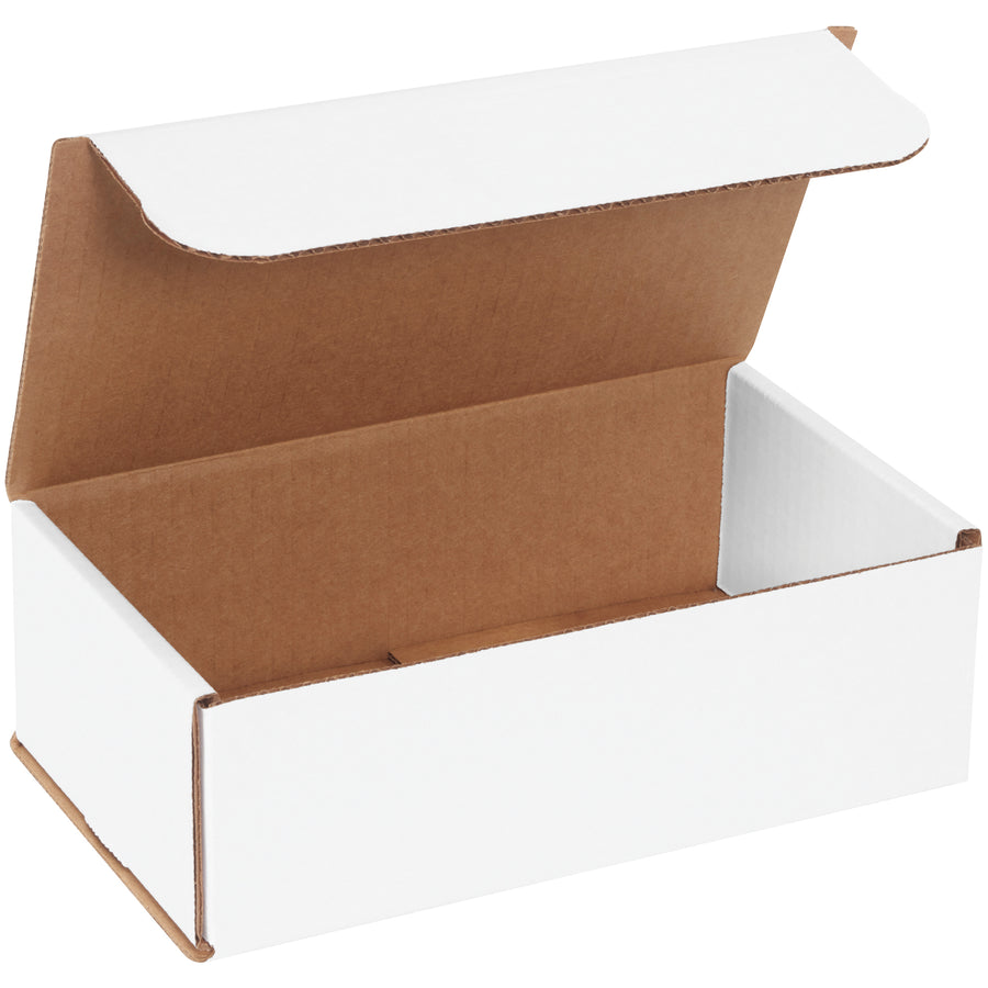 Save on labor and postage with our one-piece fold-and-tuck white corrugated mailers. Built from ECT-32-B material with dual-wall crush resistance on front and sides. Bundle of 50 ships fast–no tape, glue, or staples required.