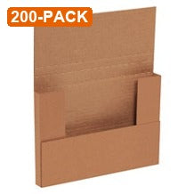 9.62x6.62x1.25 Kraft Easy Fold Mailers, 200-Pack (4 Bundles of 50)
