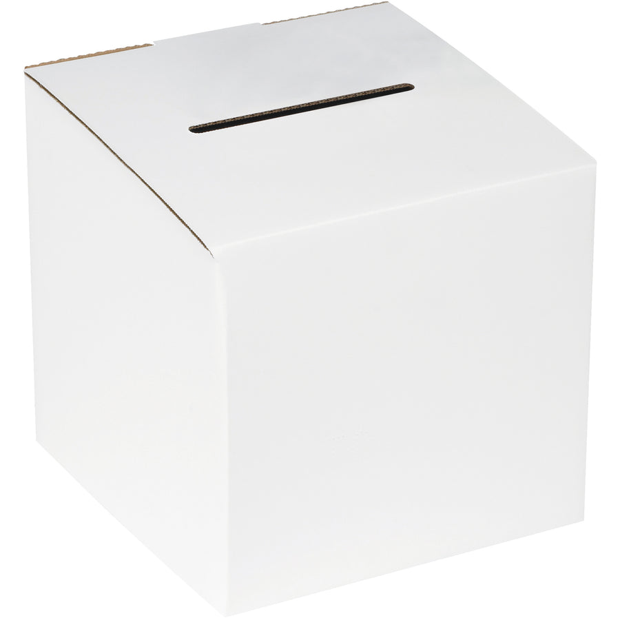 10x10x9 White Corrugated Ballot Box - No-Tape Assembly, Bundle of 10