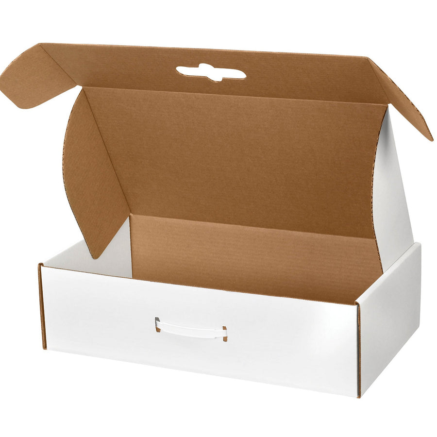 18.25x11.375x2.6875 ECT-32 White Corrugated Carrying Case with Handles 10/Bundle MCC2 - alias listing