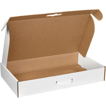 Professional-grade ECT-32-B corrugated carrying cases engineered for warehouse and fulfillment operations. Pre-assembled with integrated plastic handles, these 20" x 11 3/8" x 5 1/2" crush-resistant mailers ship as a bundle of 10 to maximize your freight efficiency and reduce per-unit costs.