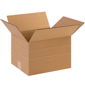 Eliminate carton sizers and reduce box inventory with these 12x10x6 multi-depth corrugated boxes. Pre-scored sides adjust from 6" to 8" height for perfect-fit packaging. ECT-32 kraft single-wall construction delivers strength while scored design cuts labor and warehouse space.