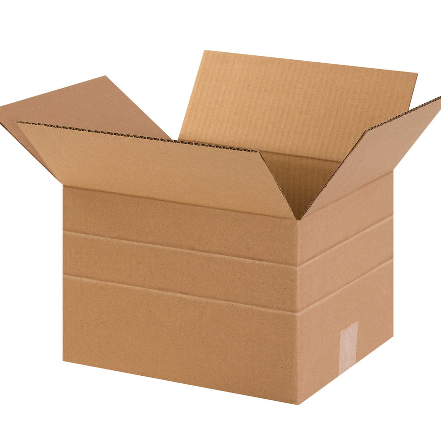 12x10x8 ECT-32 Kraft Multi-Depth Corrugated Shipping Boxes 25-Pack MD12108