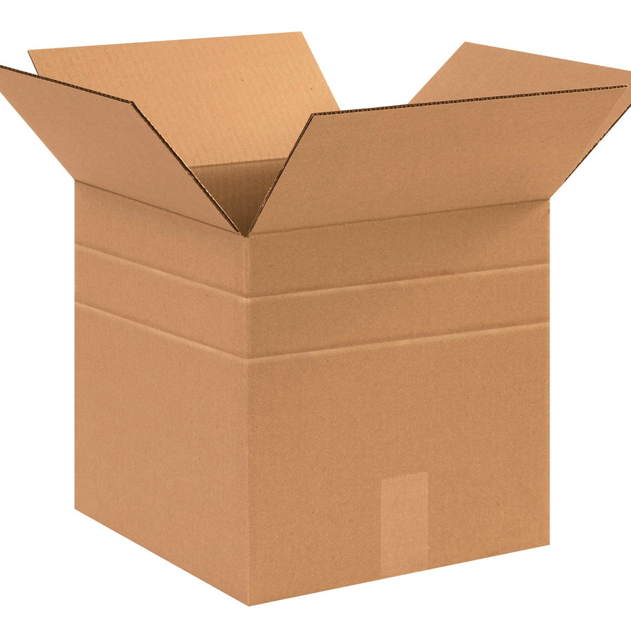 12x12x10 ECT-32 Kraft Multi-Depth Corrugated Shipping Boxes 25-Pack MD121210