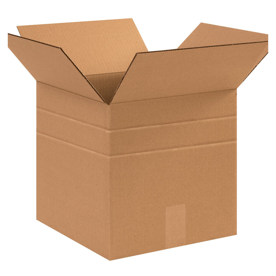 12x12x12 ECT-32 Kraft Multi-Depth Corrugated Shipping Boxes 25-Pack MD121212