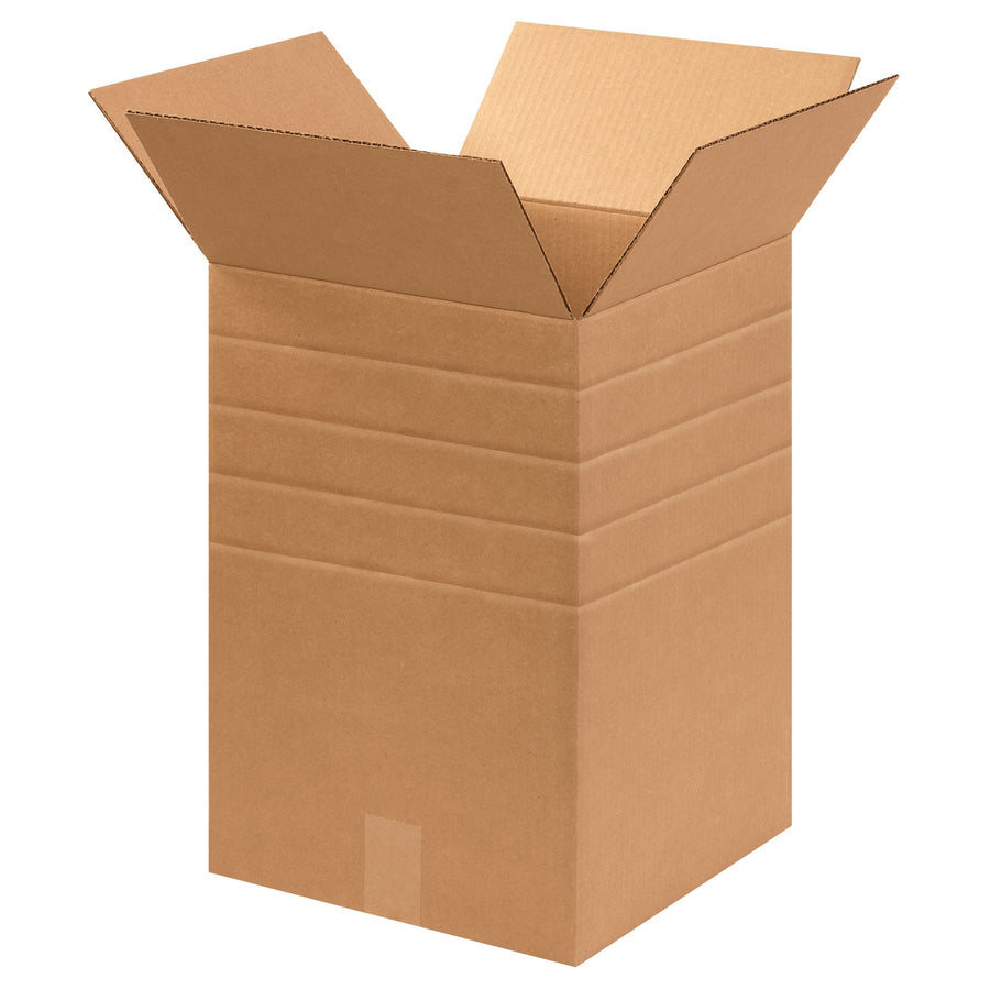 12x12x18 ECT-32 Kraft Adjustable Multi-Depth Corrugated Shipping Box 25-Pack MD121218
