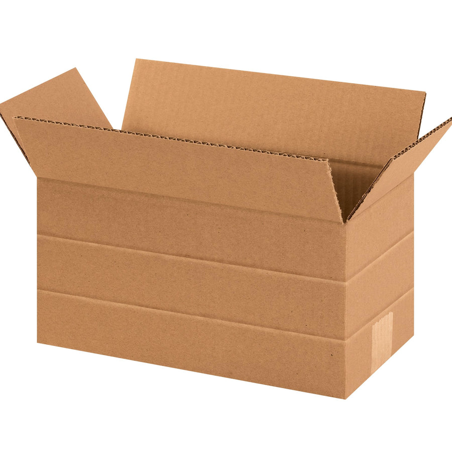 12x6x6 ECT-32 Multi-Depth Kraft Corrugated Shipping Boxes 25-Pack MD1266
