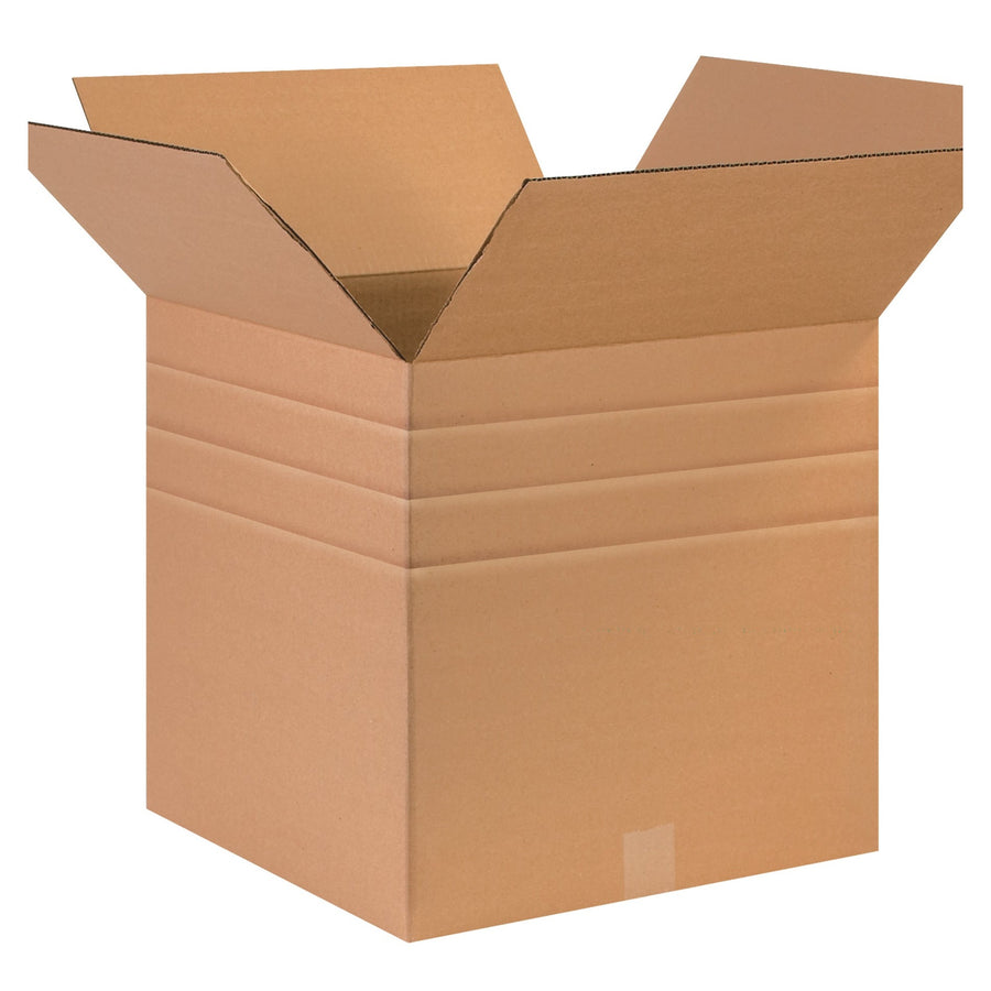 17x17x17 ECT-32 Multi-Depth Kraft Corrugated Shipping Boxes 25-Pack MD171717