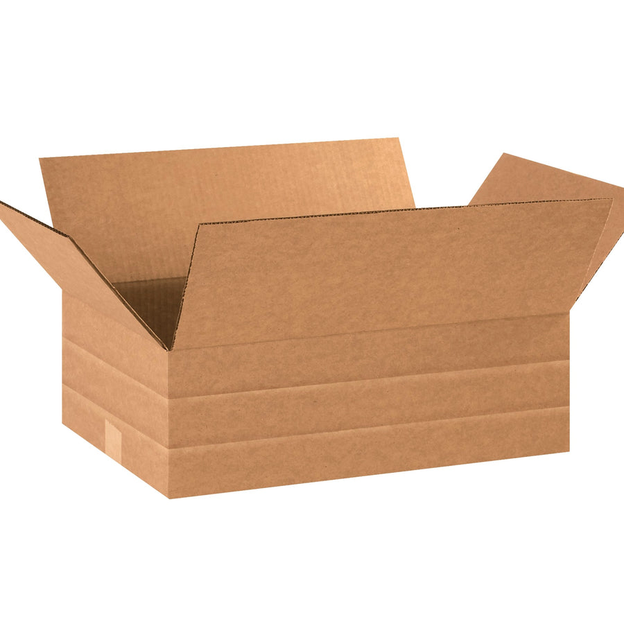 18x12x6 ECT-32 Multi-Depth Kraft Corrugated Shipping Boxes 25-Pack MD18126