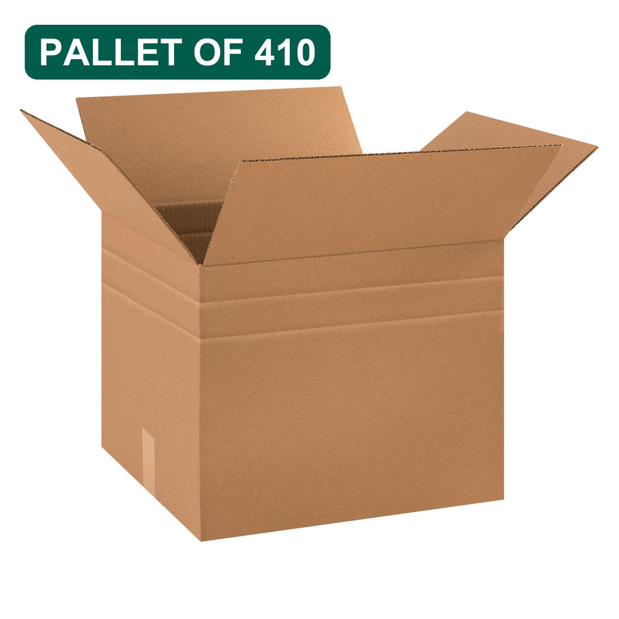 Bulk 18x15x15 Kraft Multi-Depth Corrugated Shipping Boxes, 410 Pack Pallet, 32 ECT