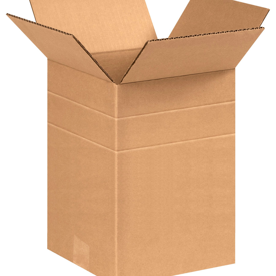 8.5x8.5x12 ECT-32 Kraft Multi-Depth Corrugated Shipping Boxes 25-Pack MD8812R