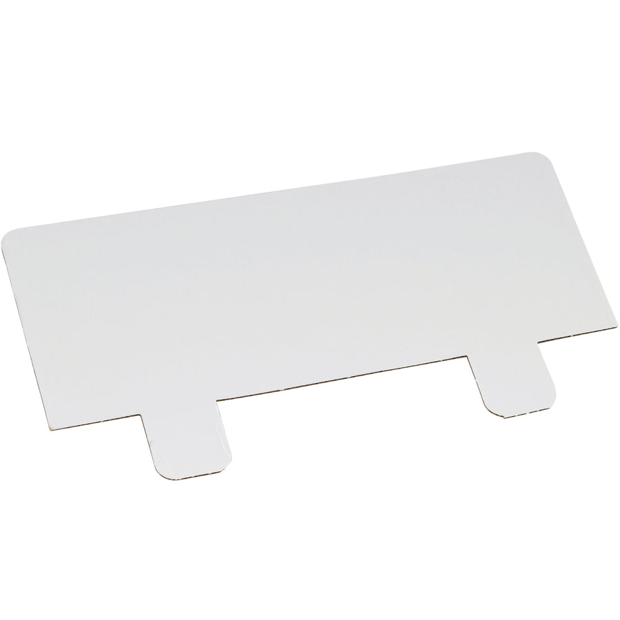 Customize your counter display with these durable white corrugated header cards (15.75" x 6"). Built from sturdy ECT-32-B corrugated material to withstand high-traffic retail environments. Bundle of 10 units ships flat for easy storage and efficient shipping.