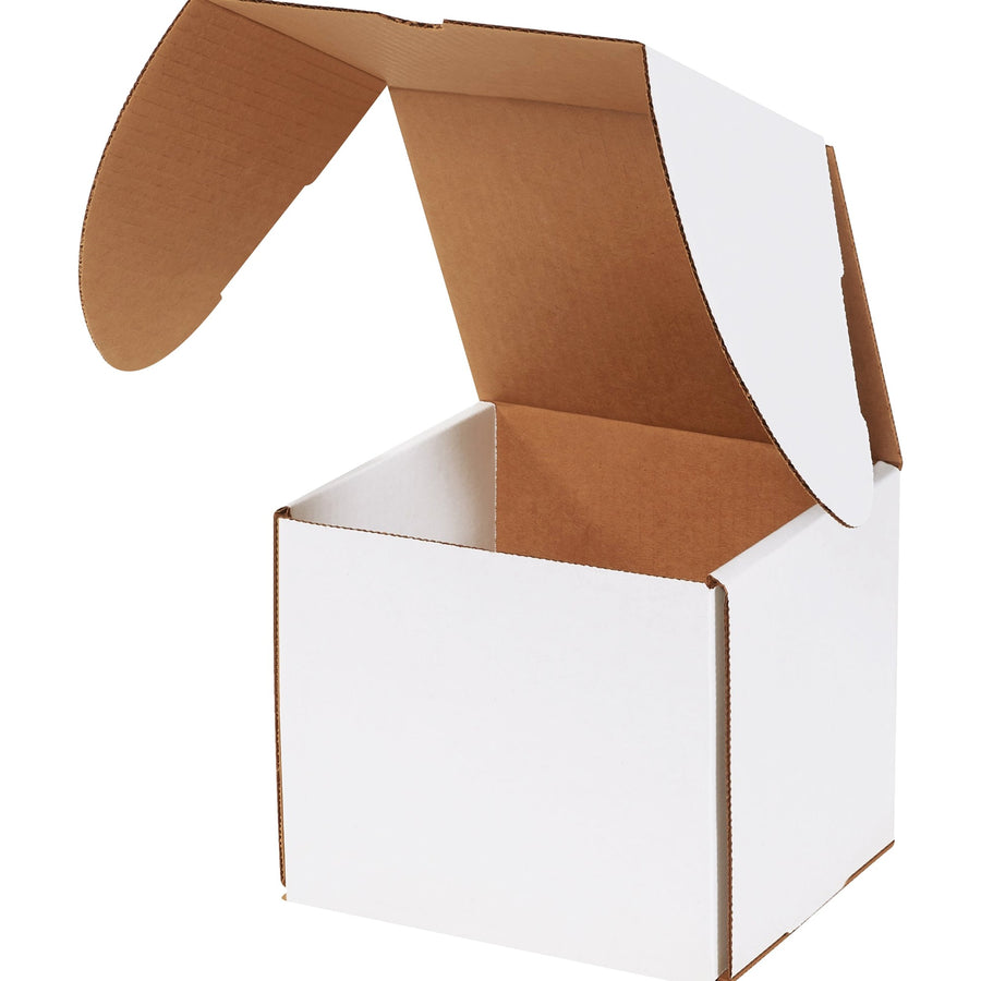 7 1/8 x 6 5/8 x 6 1/2 in ECT-32-B White Corrugated Outside Tuck Mailers 25-Pack MEZ766