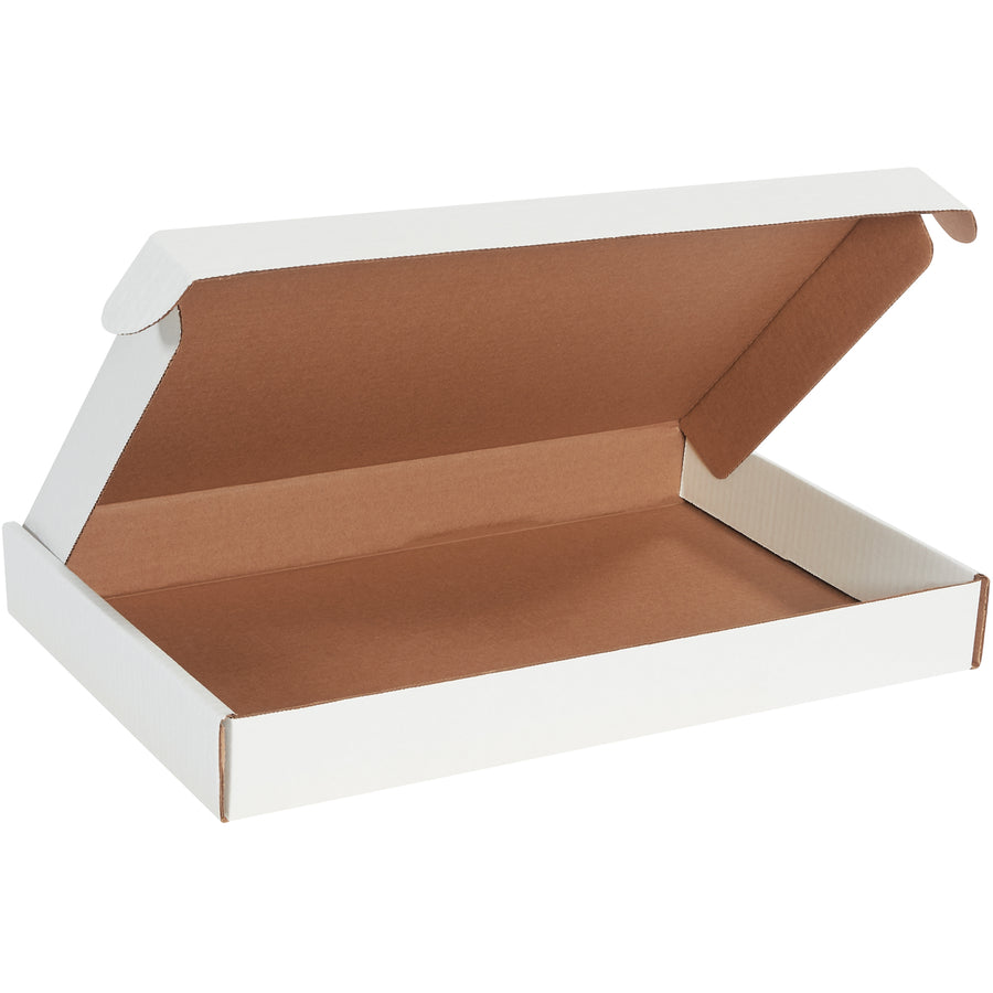 Protect high-value documents with these crush-resistant, white deluxe literature mailers (17 1/8" x 11 1/8" x 2"). ECT-32-B corrugated construction with self-sealing front locking tabs and protective side flaps assembles in seconds without tape, glue, or staples. Sold in bundles of 50.
