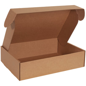 Protect your brand with professional 24x18x6 kraft corrugated literature mailers designed for e-commerce businesses. Features protective side flaps, front tuck closure, and crush-resistant ECT-32-B construction–assembles in seconds without tape, glue, or staples. Bundle of 25.
