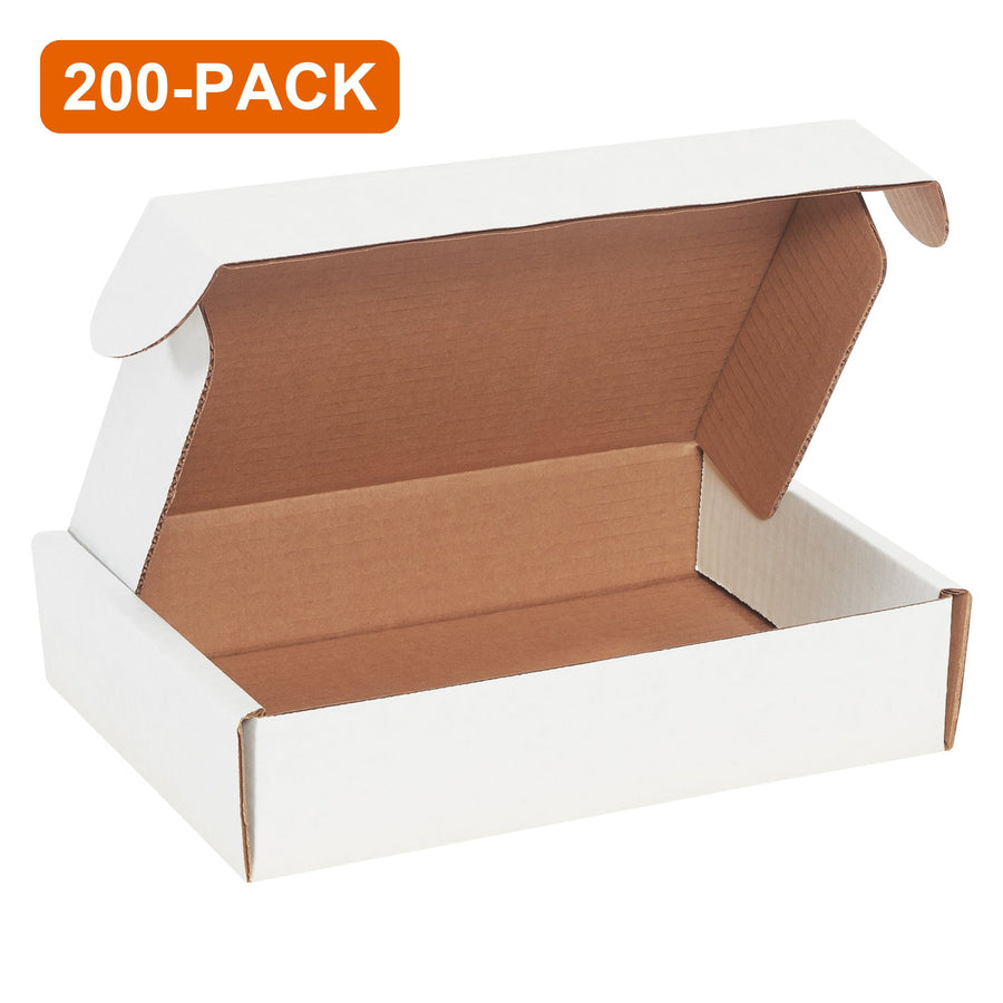 9x6.25x2 ECT-32-B White Corrugated Literature Mailers, 200-Pack (4 Bundles of 50)