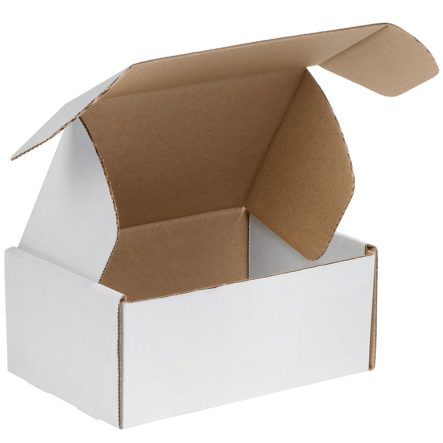 E-commerce brands trust these 9x6.25x4 white corrugated literature mailers for professional document protection and brand presentation. ECT-32-B construction with front locking tabs and protective side flaps ensures maximum crush resistance without tape or adhesive. Ships as a convenient 50-pack bundle.