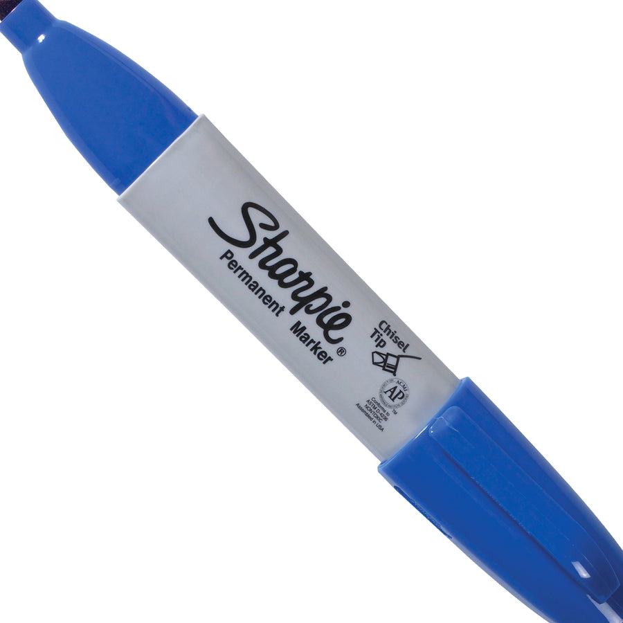 Blue Sharpie Chisel Tip Permanent Markers 12/Case MK411BE