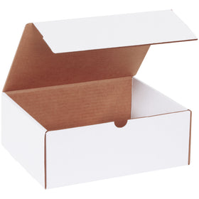 10.25 x 8.25 x 4" White Corrugated Literature Mailers - 50 Pack