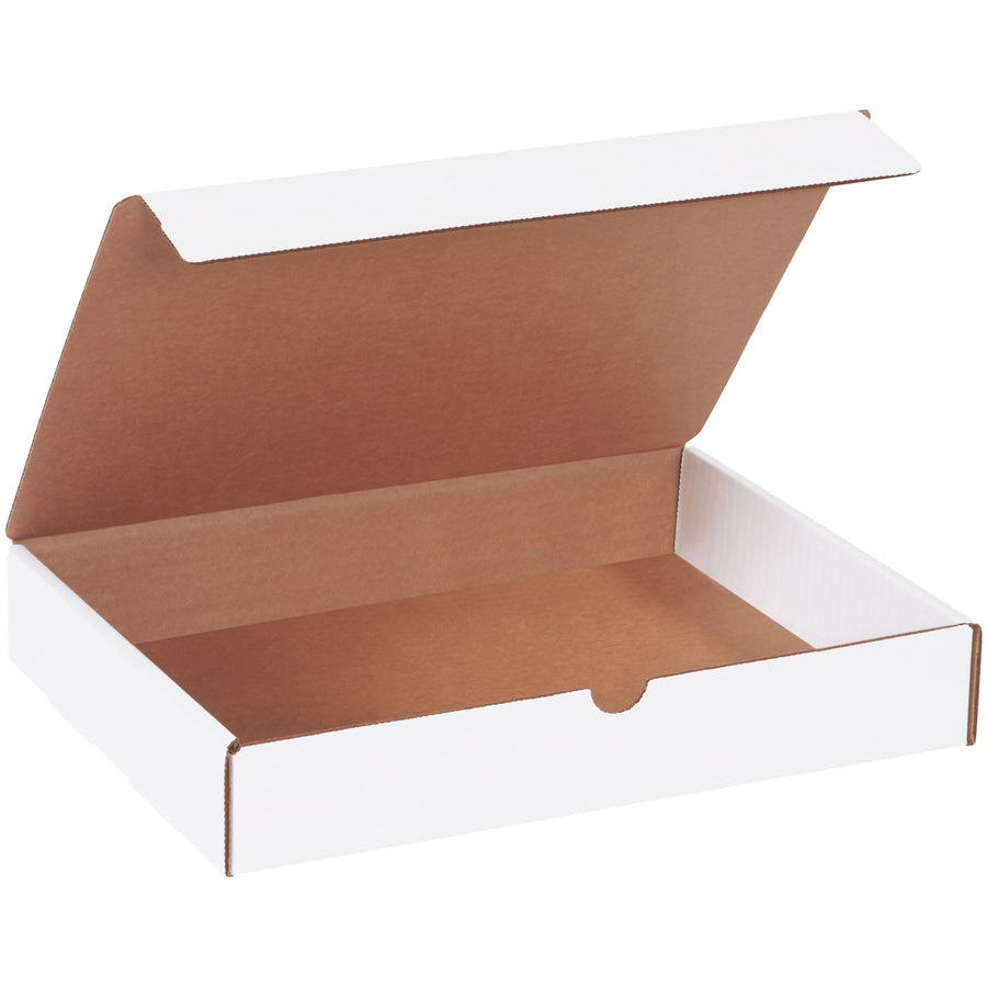 Ship literature, catalogs, and promotional materials with confidence using these 12x9x2 white corrugated mailers. Featuring ECT-32-B crush-resistant construction and a secure tab-and-slot closure that requires no additional supplies. Sold in convenient bundles of 50–the cost-effective alternative to custom cartons.