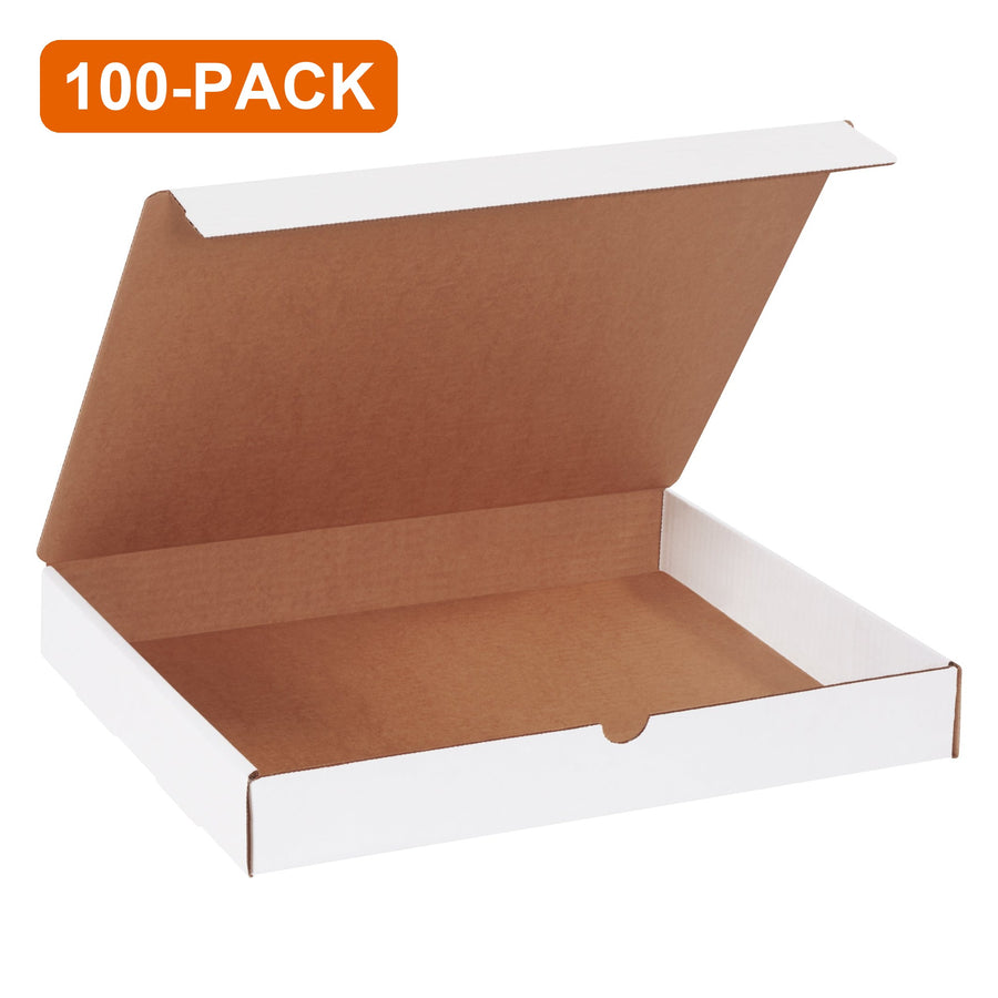 15 x 12 x 2 Inch White Corrugated Literature Mailer Boxes, 100-Pack (2 Bundles of 50)
