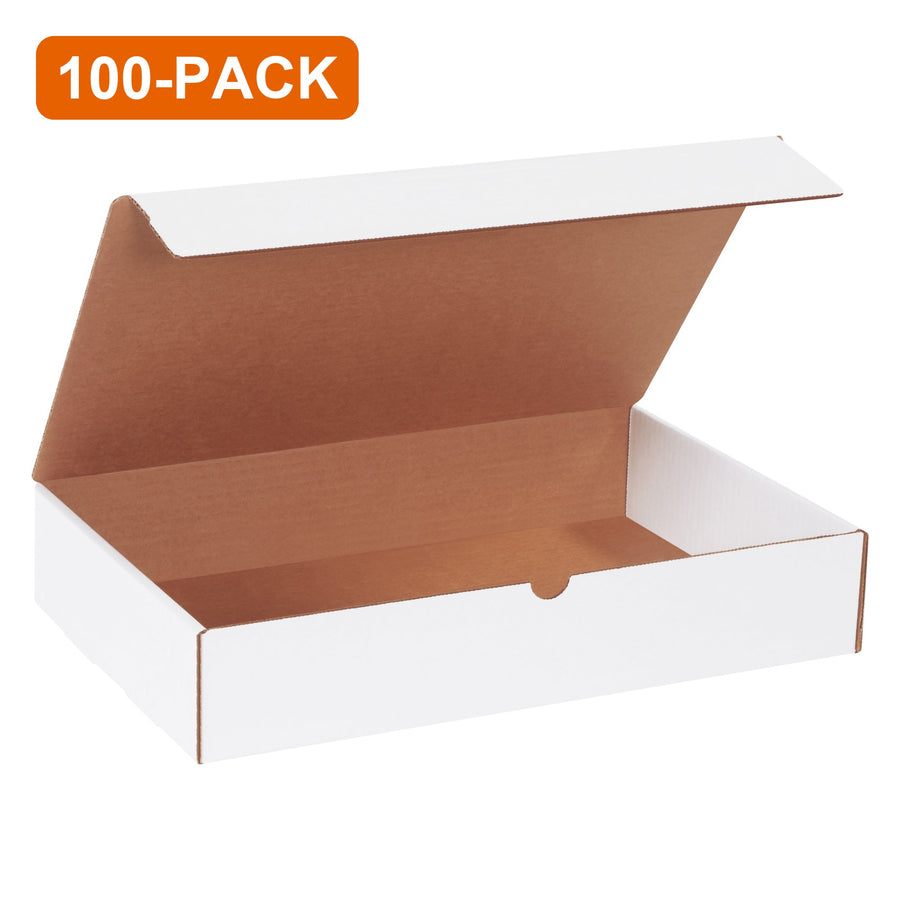 16x10x3 White Corrugated Literature Mailers, 100-Pack (2 Bundles of 50)