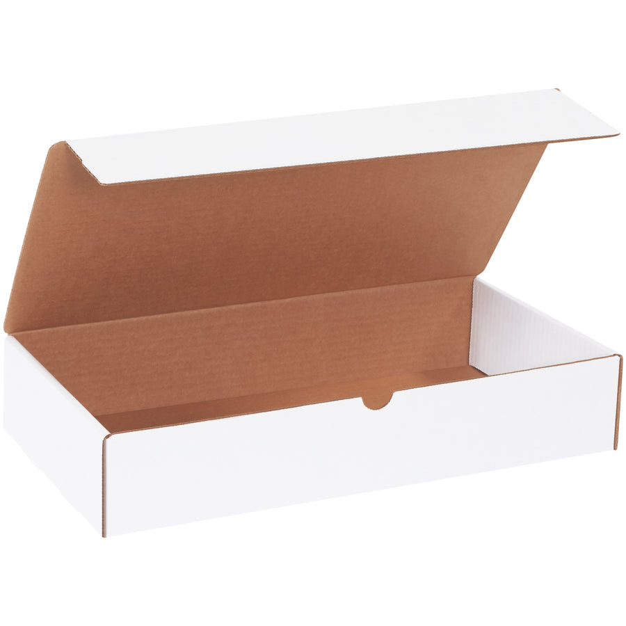 Professional 16x8x3 white corrugated literature mailers designed for e-commerce brands who need reliable, cost-effective shipping without custom tooling. ECT-32-B crush-resistant construction with secure fold-and-tuck closure. Bundle of 50 ready to ship.