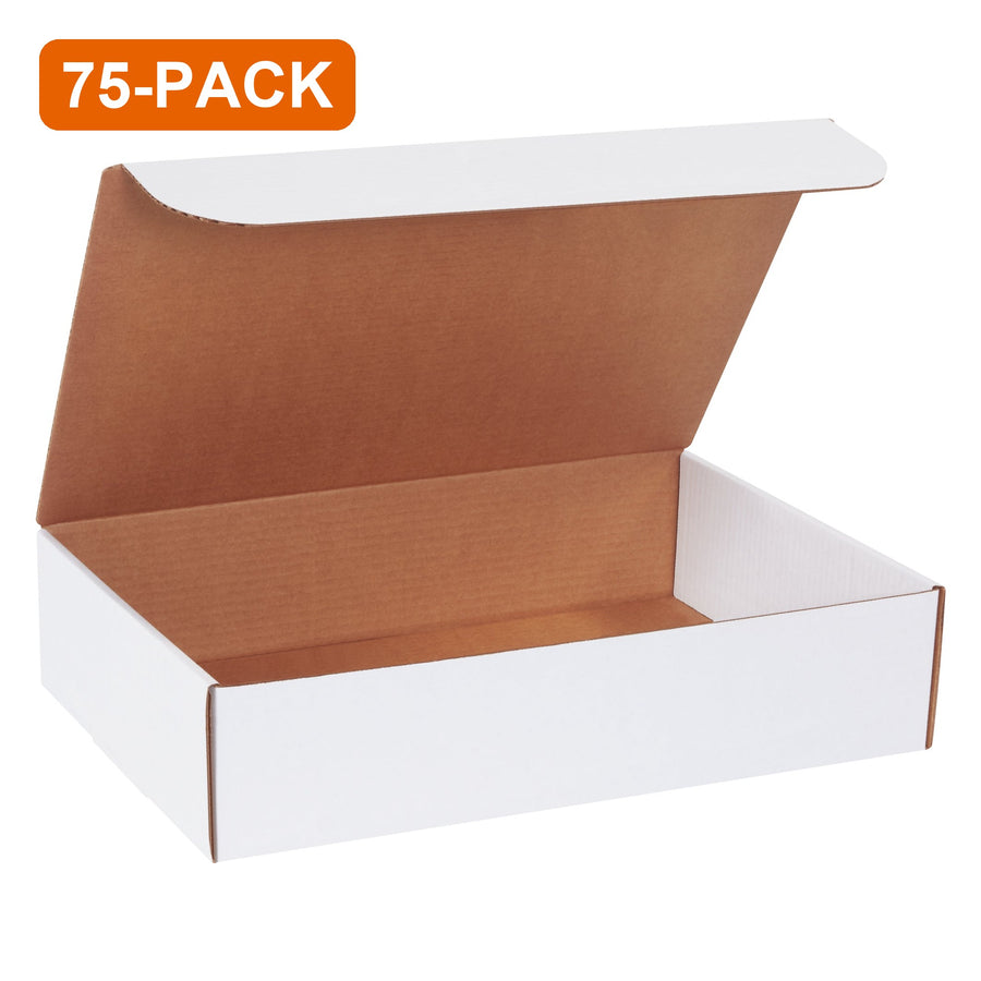 17.25x11.25x4 White Corrugated Literature Mailers, 75-Pack (3 Bundles of 25)