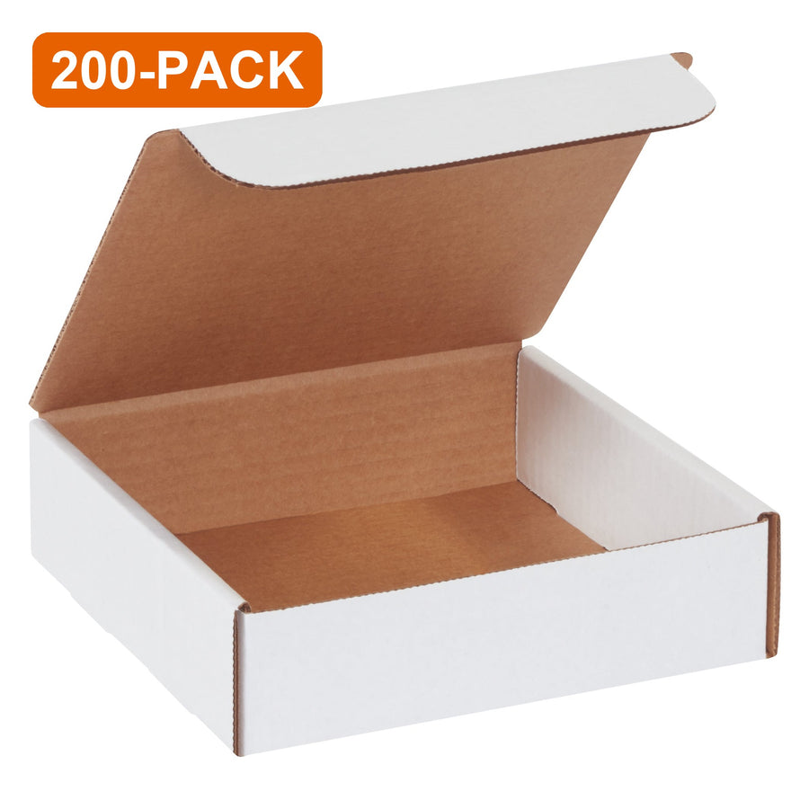 7x7x2 White Self-Seal Corrugated Literature Mailers, 200-Pack (4 Bundles of 50)
