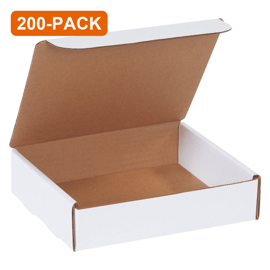 8x7x2 ECT-32-B White Corrugated Literature Mailers, 200-Pack (4 Bundles of 50)