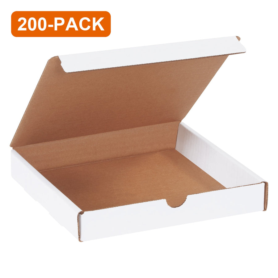 8x8x1.25 White Corrugated Literature Mailers, 200-Pack (4 Bundles of 50)