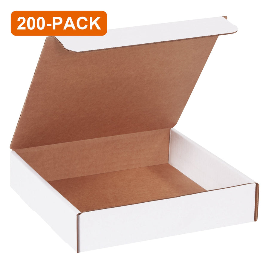 9x9x2 White Self-Seal Corrugated Literature Mailers, 200-Pack (4 Bundles of 50)