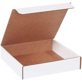 Ship literature, documents, and promotional materials with professional confidence using these 9x9x2 white corrugated literature mailers. Features self-sealing tabs that fit snugly for secure closure and strong ECT-32-B corrugated construction that resists crushing. Bundle of 50 ready to fold and ship.