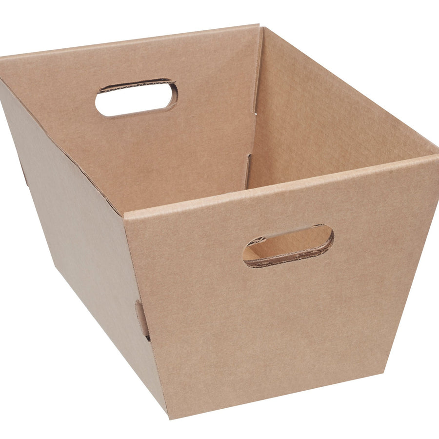 19 1/2 x 13 x 10 in ECT-44 Kraft Corrugated Totes 25-Pack MT191310