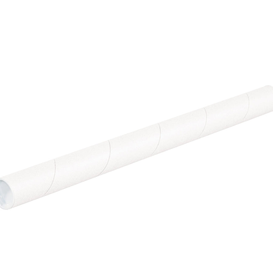 Poster & Print Mailing Tubes | 1.5 x 9 in White Spiral Wound with Caps, 50/Case P1509W