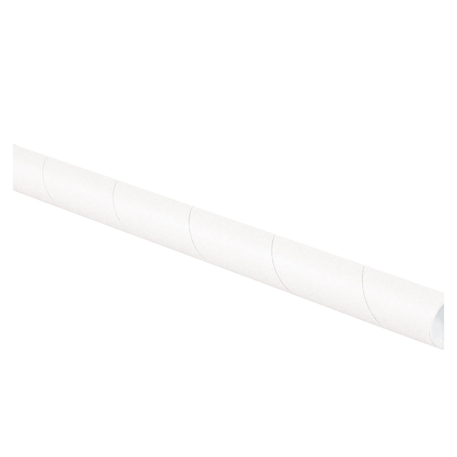 Poster & Print Mailing Tubes | 1.5 x 15 in White Spiral Wound with Caps, 50/Case P1515W