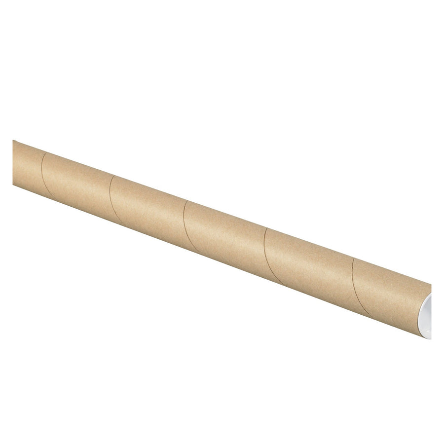 Poster & Print Mailing Tubes | 1.5 x 26 in Kraft with Caps, 50/Case P1526K