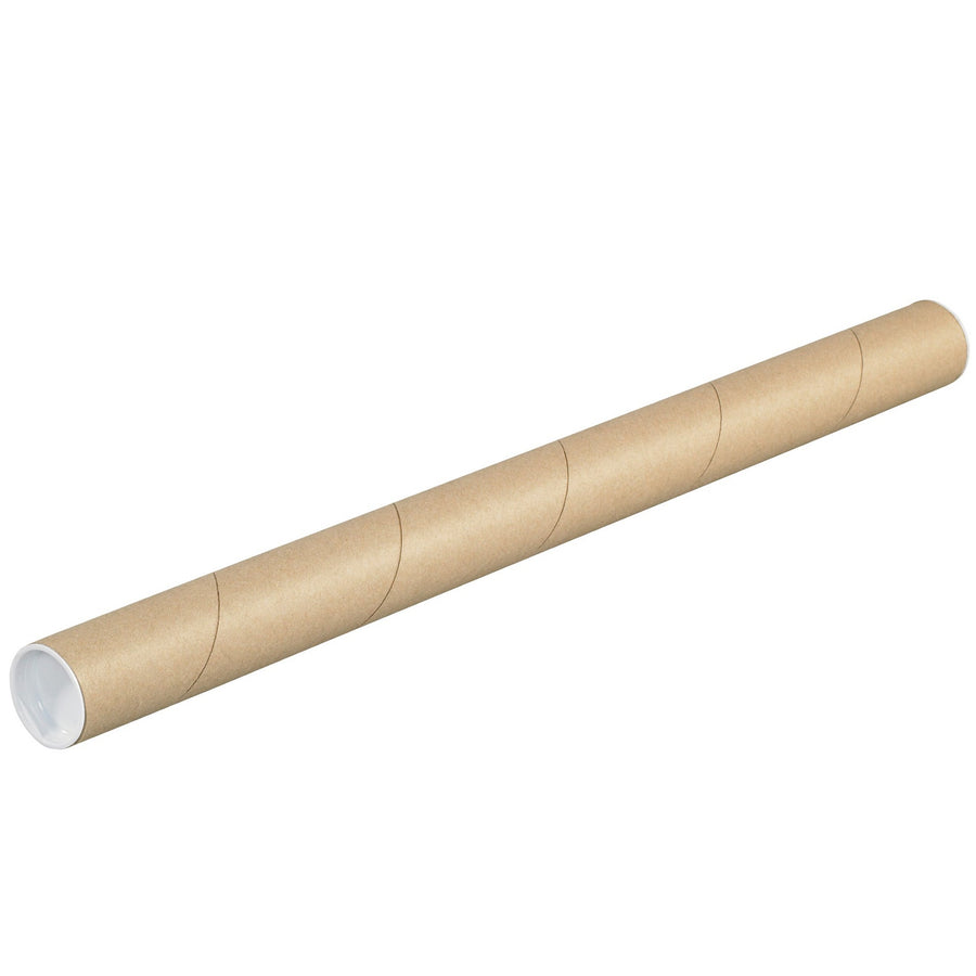1.5x48 Kraft Mailing Tubes with Caps 50/Case P1548K