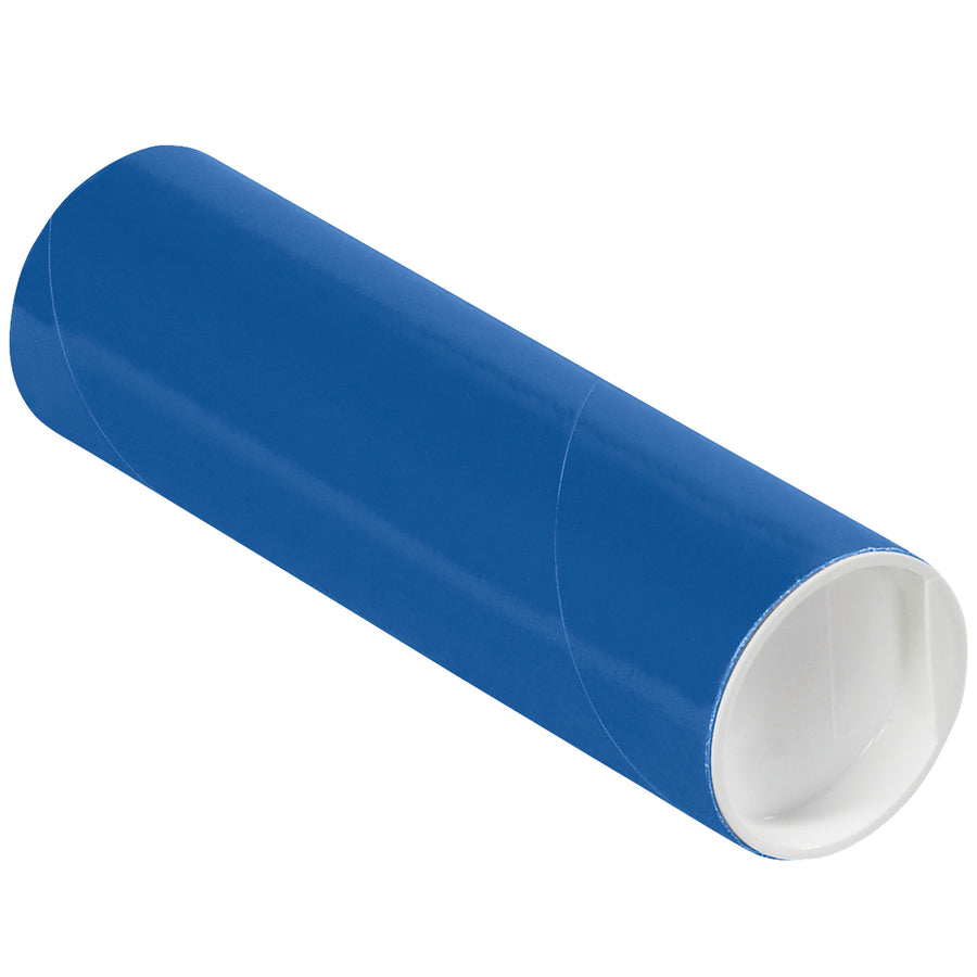 Protect and ship documents, blueprints, and rolled materials with these professional-grade 2x6 blue mailing tubes. Each case contains 50 tubes with white plastic end caps included. Strong 3-ply spiral wound fibreboard construction provides durability during shipping while the bright blue color helps organize and categorize mailings.