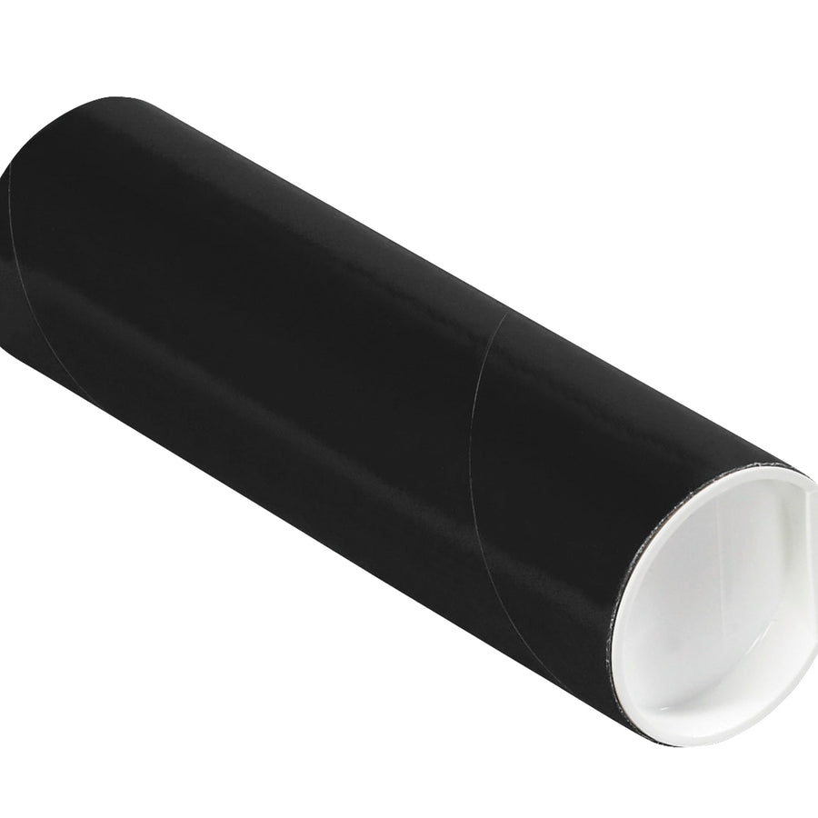 2x6 Black Spiral Wound Mailing Tubes with Caps 50/Case P2006BL