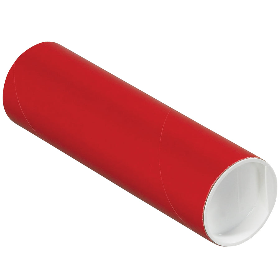 Protect and organize documents with professional-grade 2x6 red mailing tubes. Heavy-duty 3-ply spiral wound fibreboard construction with included white plastic end caps. Ships as a case of 50 tubes–the cost-effective choice for mailrooms and shipping departments.